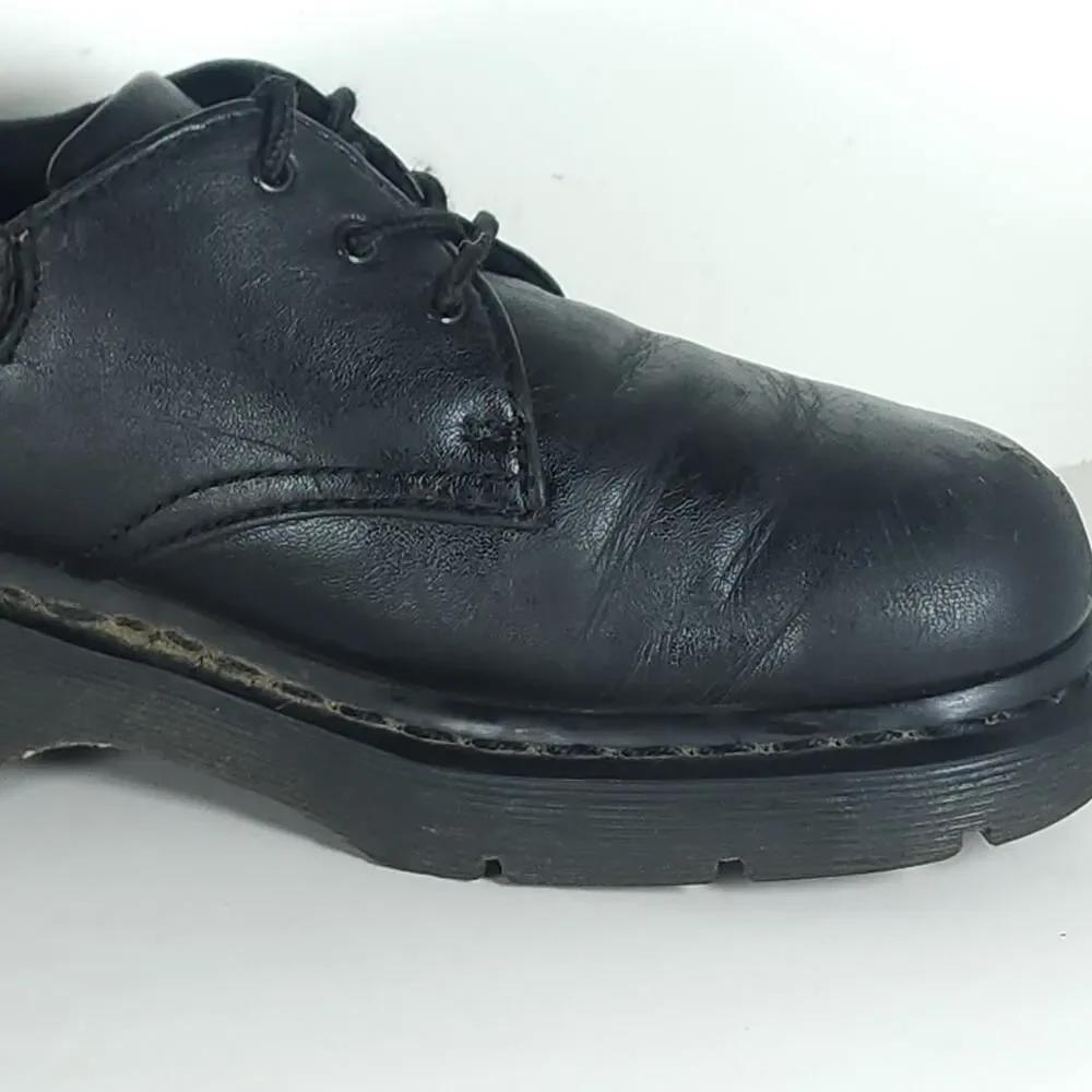 Dr. Martens Francesca Women's US8 UK6 Leather Chunky Heel Black Derby Oxford
